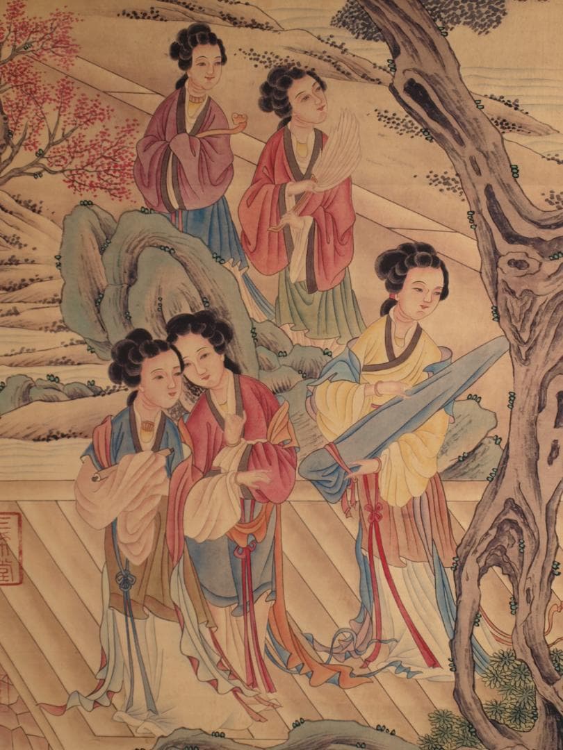 骨董市仕入れ品　中国明時代の肉筆掛軸　 激安骨董品 DE789A7-3