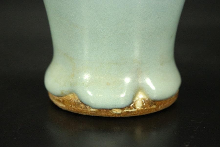 中国美術 天青釉 梅瓶 高17cm ZE216