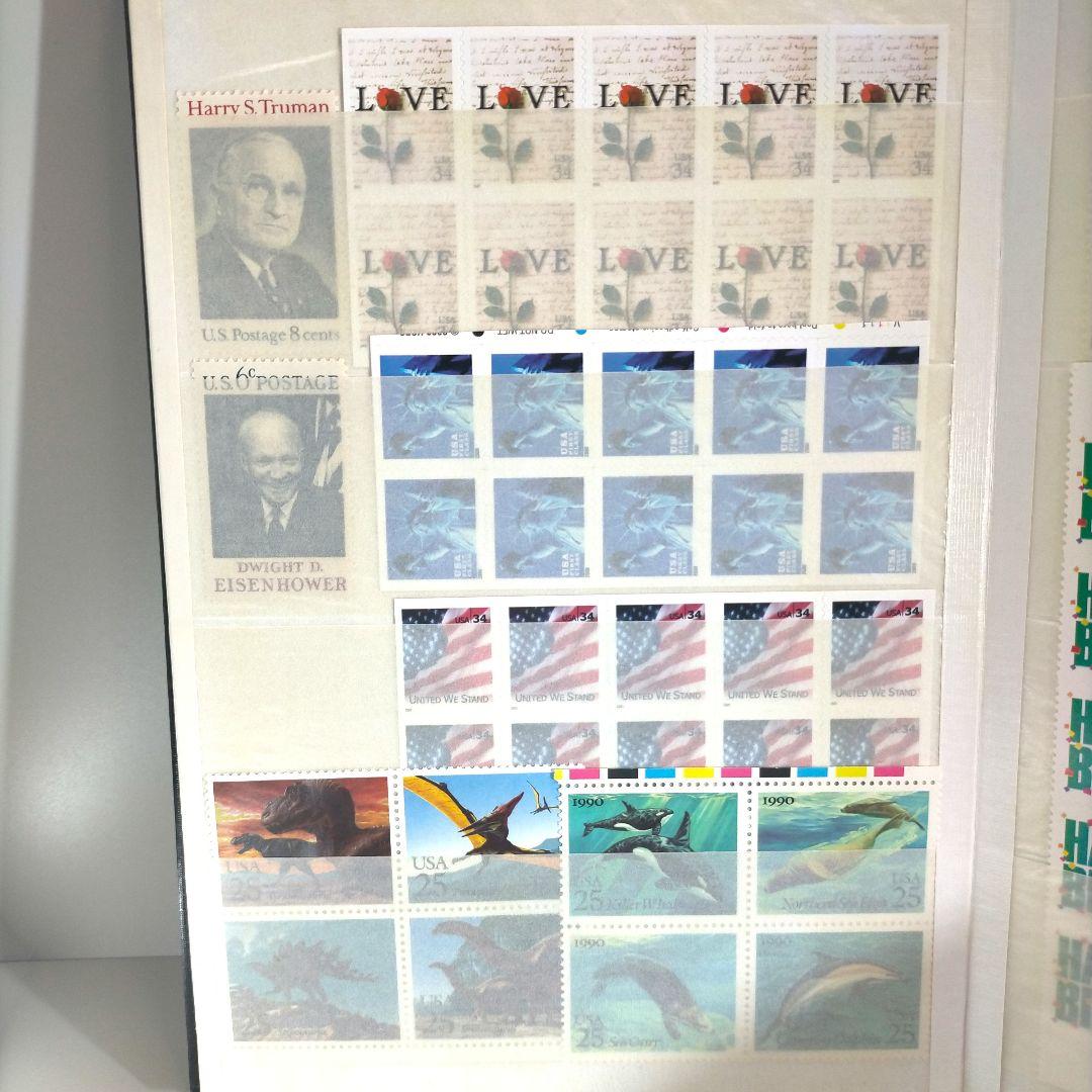2376 外国切手 アメリカ 切手コレクションまとめ 全て未使用 大量8ページ分
