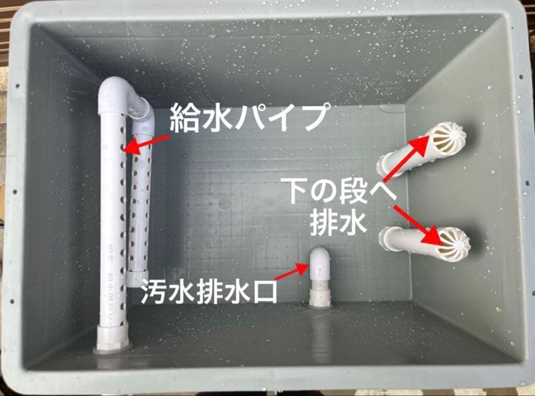 沈殿物理生物一体型濾過槽　外部式濾過装置器　水槽濾過バイオスポンジフィルター付き