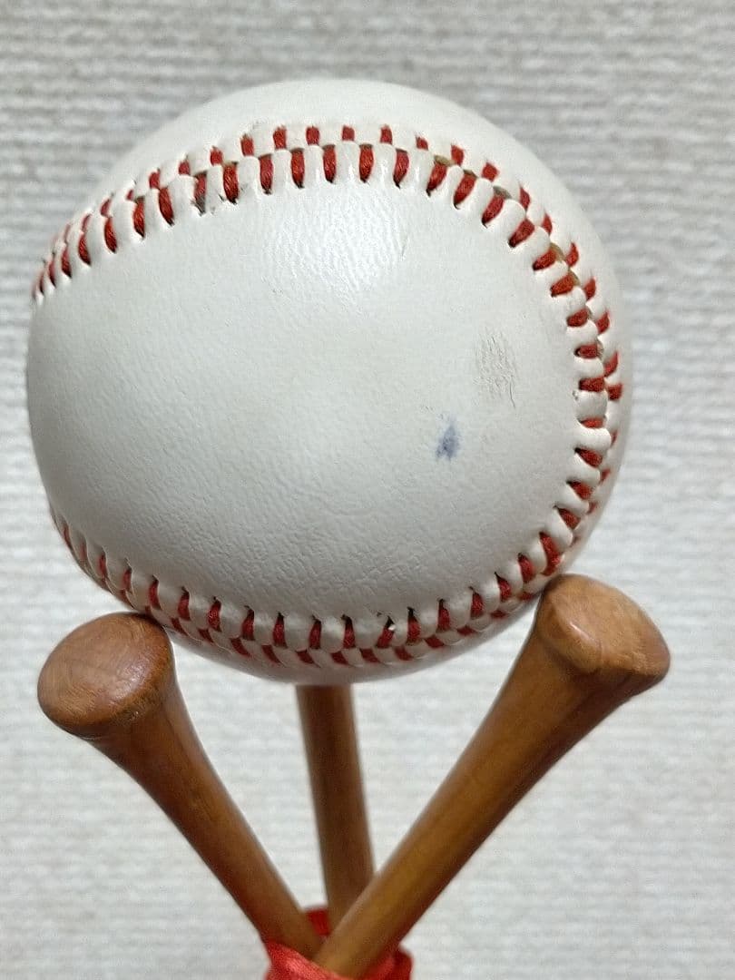 長嶋茂雄 サイン入り野球ボール 木製スタンド付き　50年位前の物