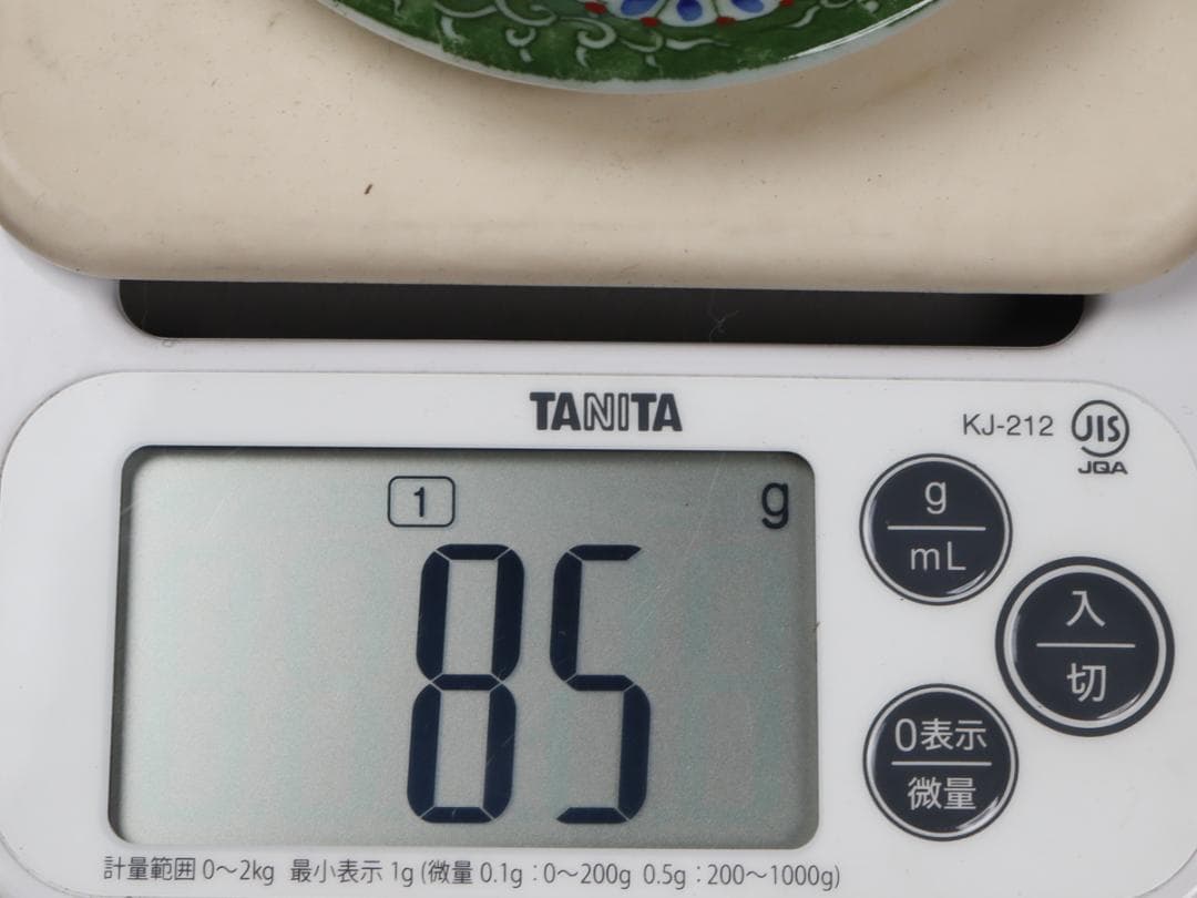 印判菊花緑 4寸皿 5客