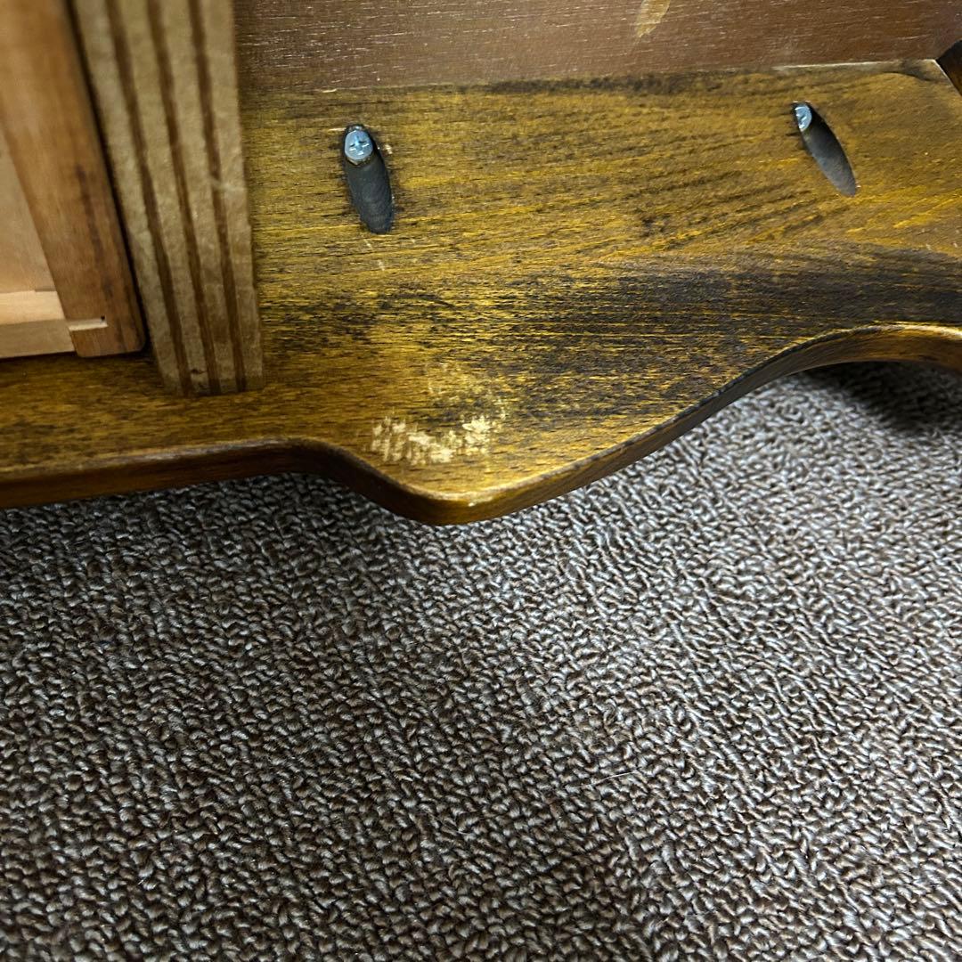 カリモク　木製 ブラウン 文机 引き出し付き　アンティーク