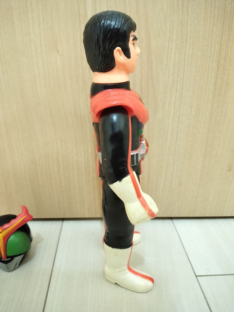 【極希少】　旧バンダイ　仮面ライダーストロンガー　面取れソフビ　当時物