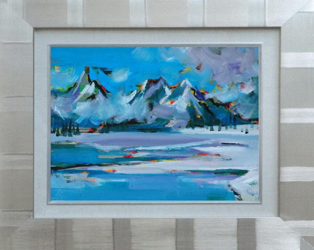 油絵 菅家令子 絵 絵画 インテリア uF6-062903 風景 冬景色
