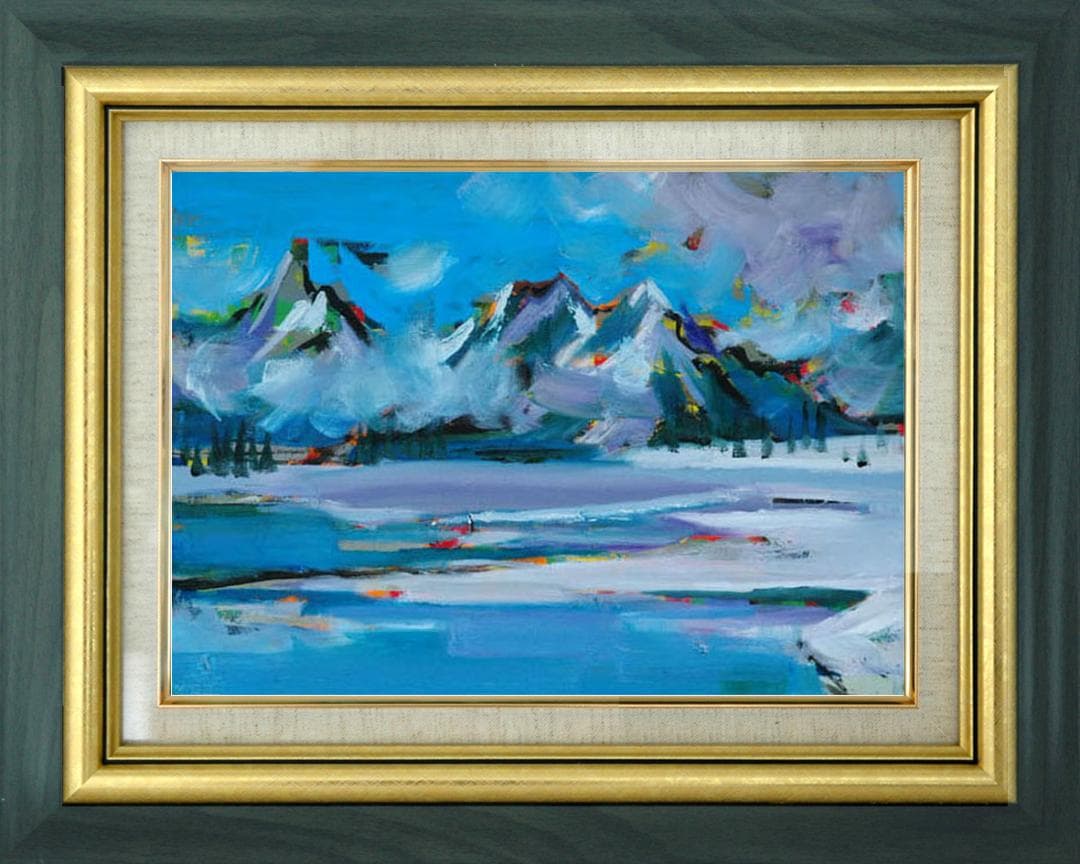 油絵 菅家令子 絵 絵画 インテリア uF6-062903 風景 冬景色
