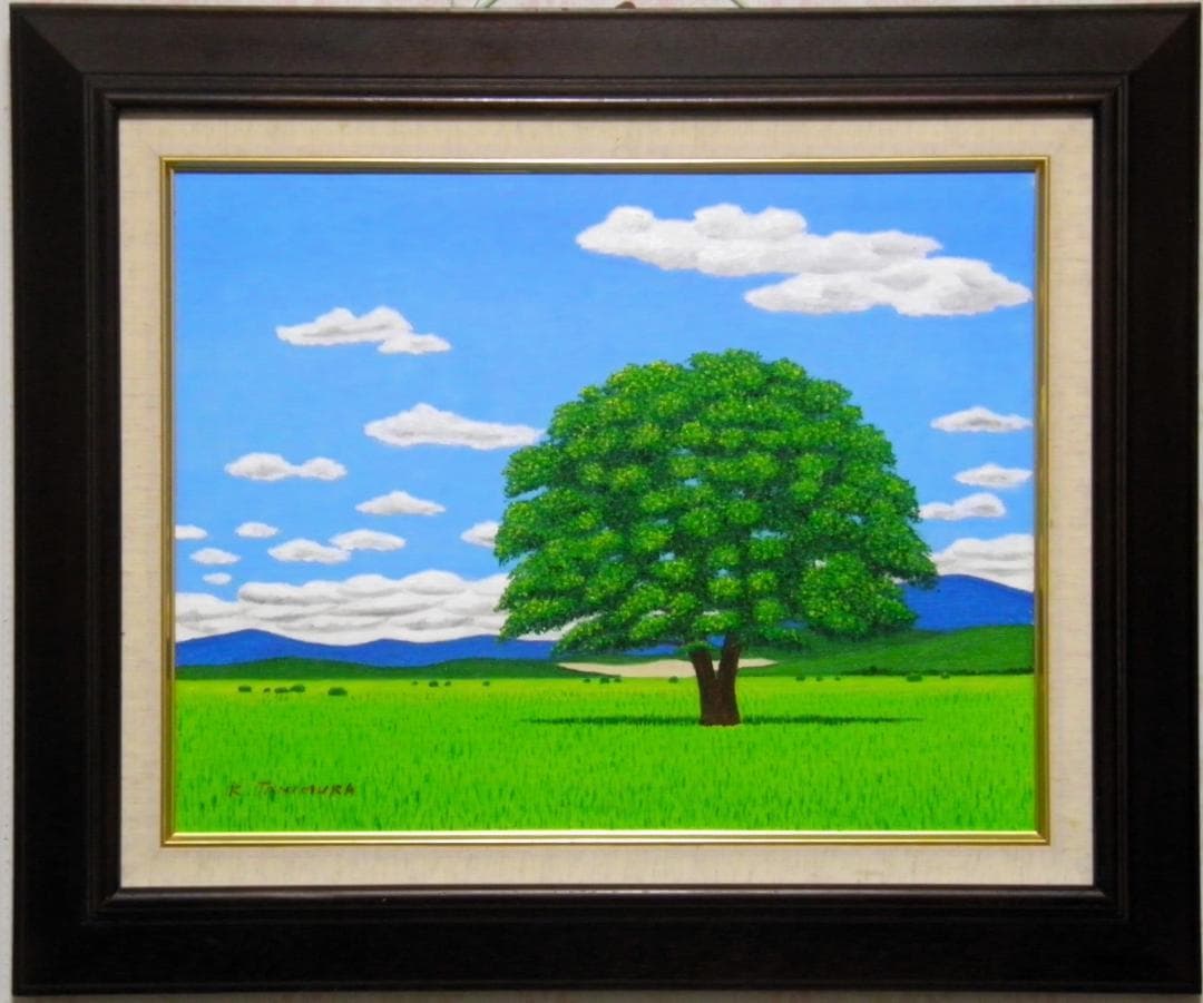 ★北海道・豊頃町ハルニレノ大木・肉筆油彩画・F6