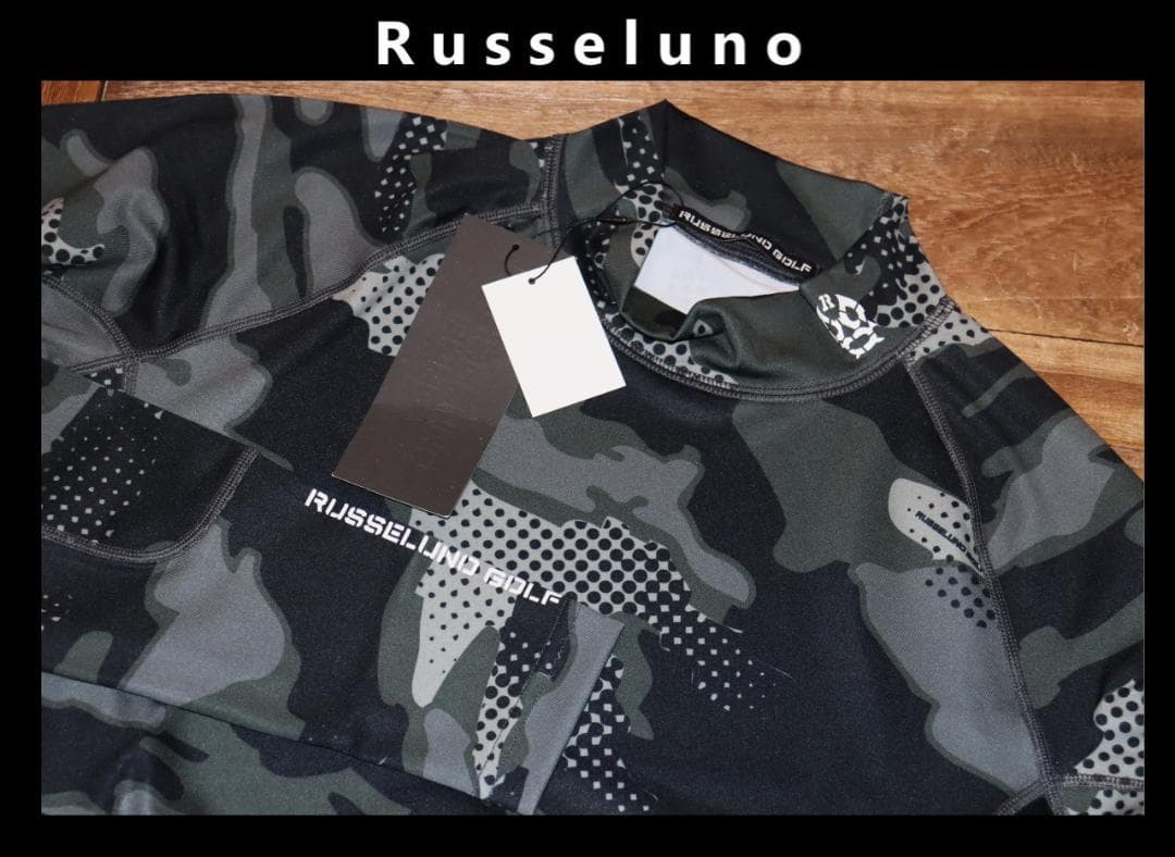 新品 ラッセルノゴルフ ルチャマスク モックネック カモフラシャツ (XXL)Ⓗ