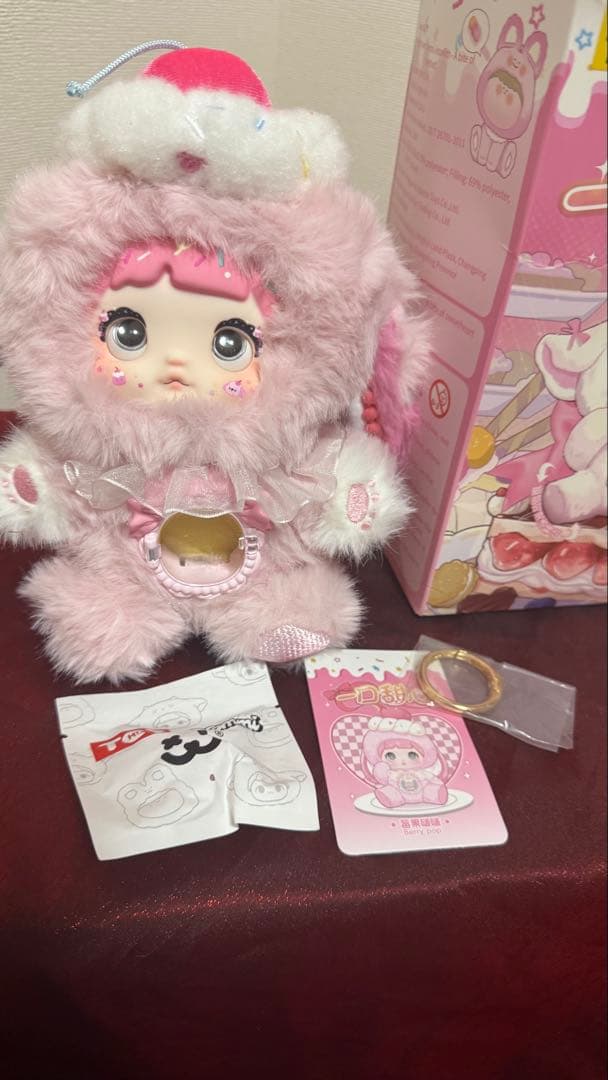 TOPTOY Nommi 一口甜心 2体　白、ピンクぬいぐるみセット