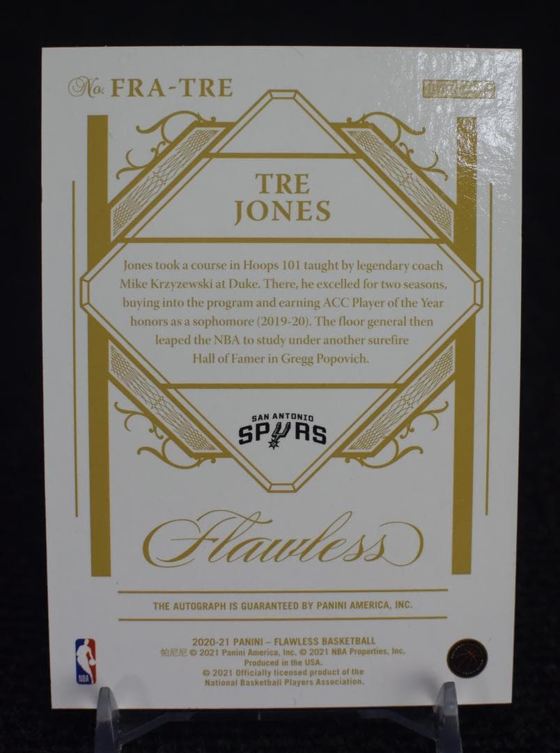 その他 2020 Tre Jones Flawless RC Spurs Auto