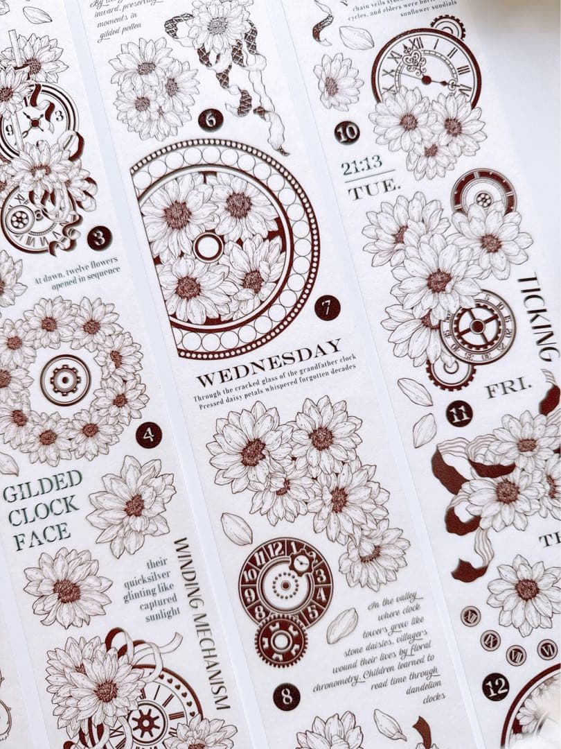 咔咔STUDIO《单色菊》海外マスキングテープ　マステ 【2640】