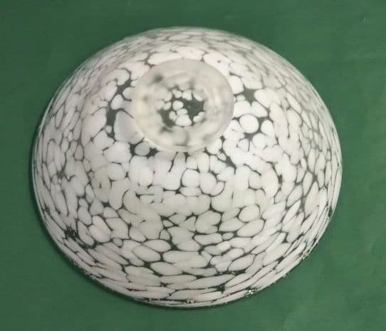 茶道具 平茶碗 ガラス 硝子 白粒子 中村真紀 吹きガラス