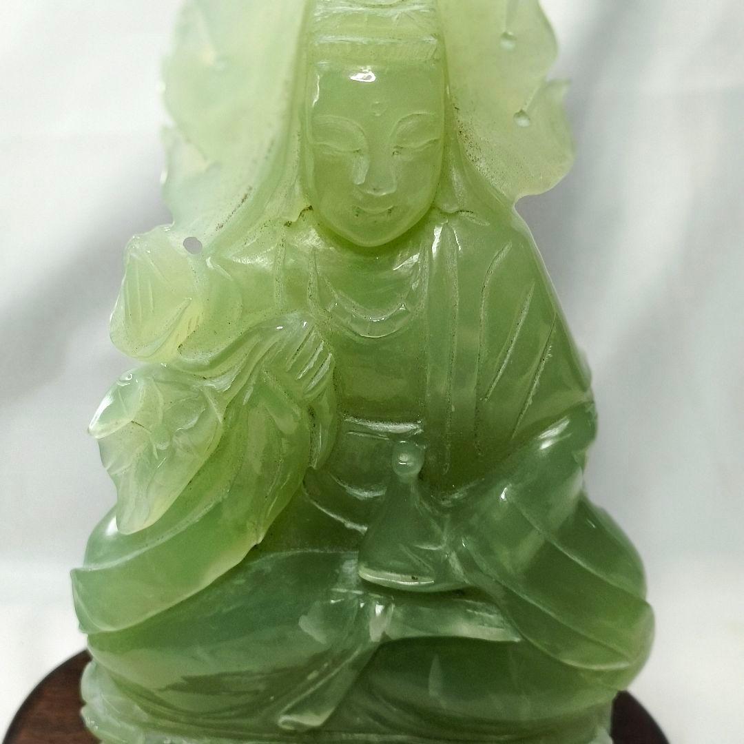 中国骨董 玉観音 天然石 手彫り 仏教美術 コレクター放出 風水グッズ 時代物