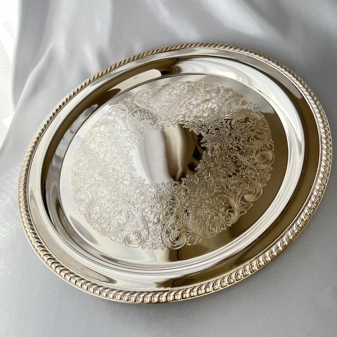 【INTERNATIONAL SILVER】ギャラリートレー 38cm