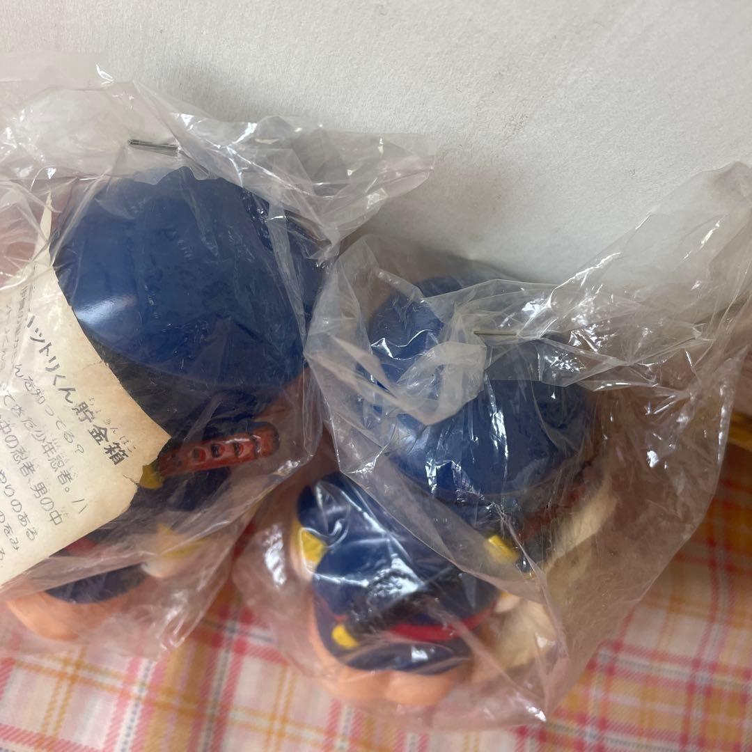 忍者ハットリくん 住友銀行 ソフビ 貯金箱　2個セット　当時物
