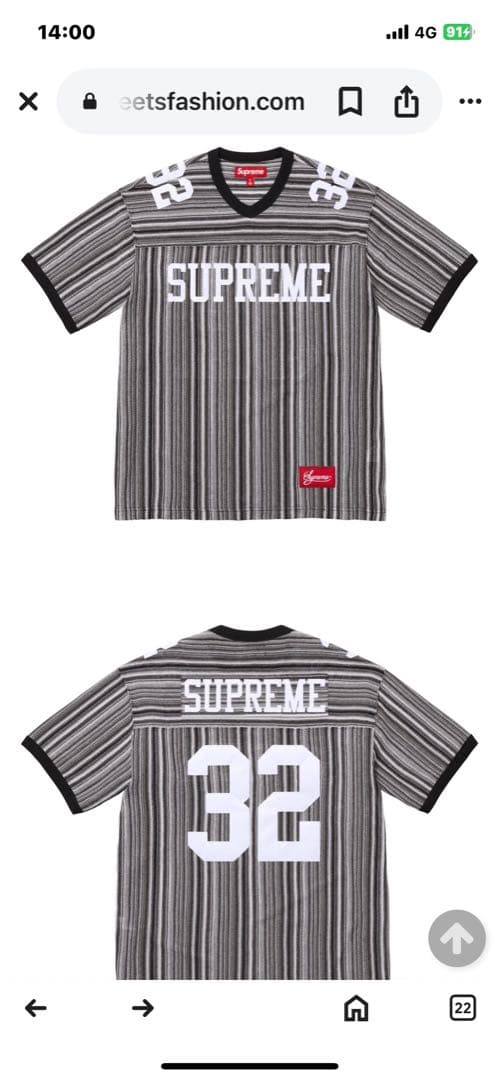 Supreme Open Knit Football Top ブラック S