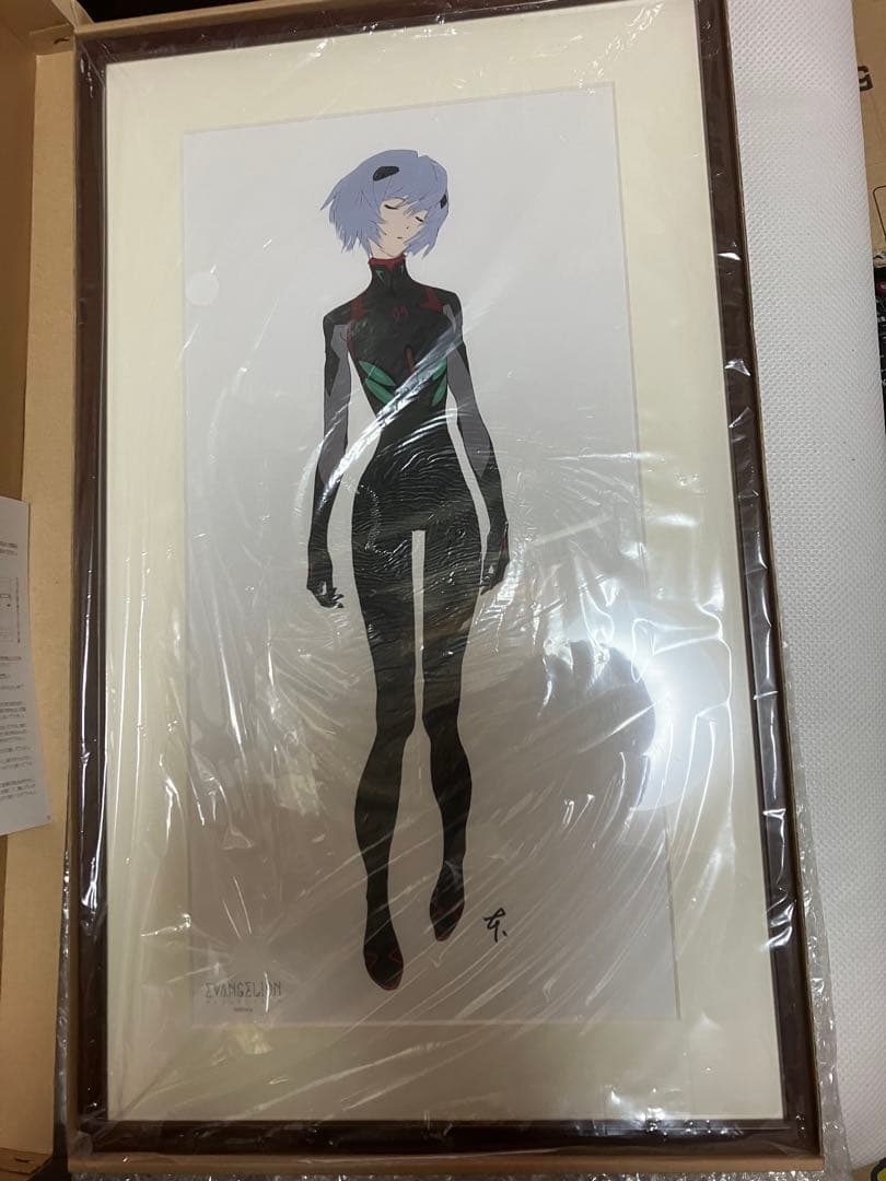 新品　複製原画　エヴァンゲリオン　綾波レイ　庵野秀明　版画　セル画　ミストグラフ