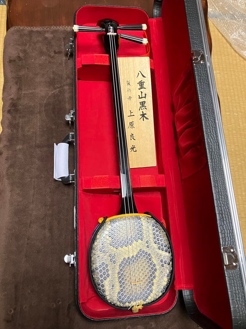 沖縄三線高級八重山黒木ウズラ➖与那城型本皮一枚張りスンチ塗り期間限定出品