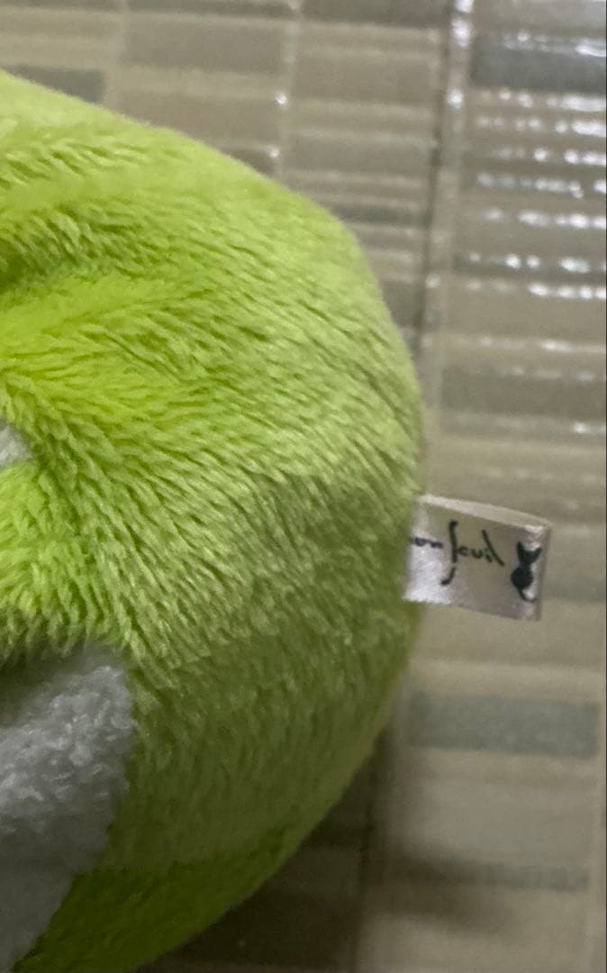 【生産終了品】モンスイユ　カエルのボーノ　ぬいぐるみ　初期　旧タイプ　黄緑色
