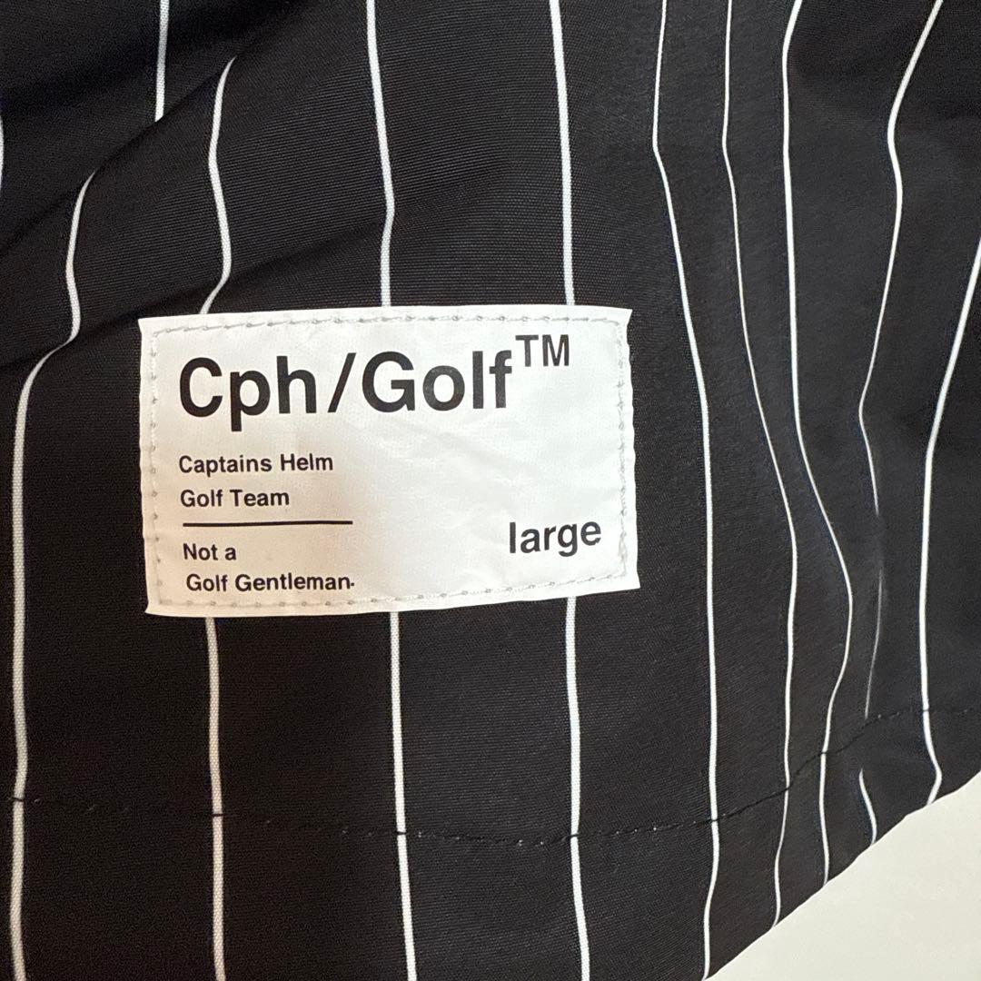 Captains Helm Golf ゴルフ シャツ ブラック/ホワイト