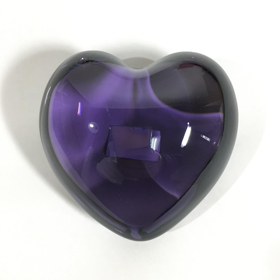 ○希少美品！ Baccarat バカラ ハート ペーパーウェイト パープル 紫