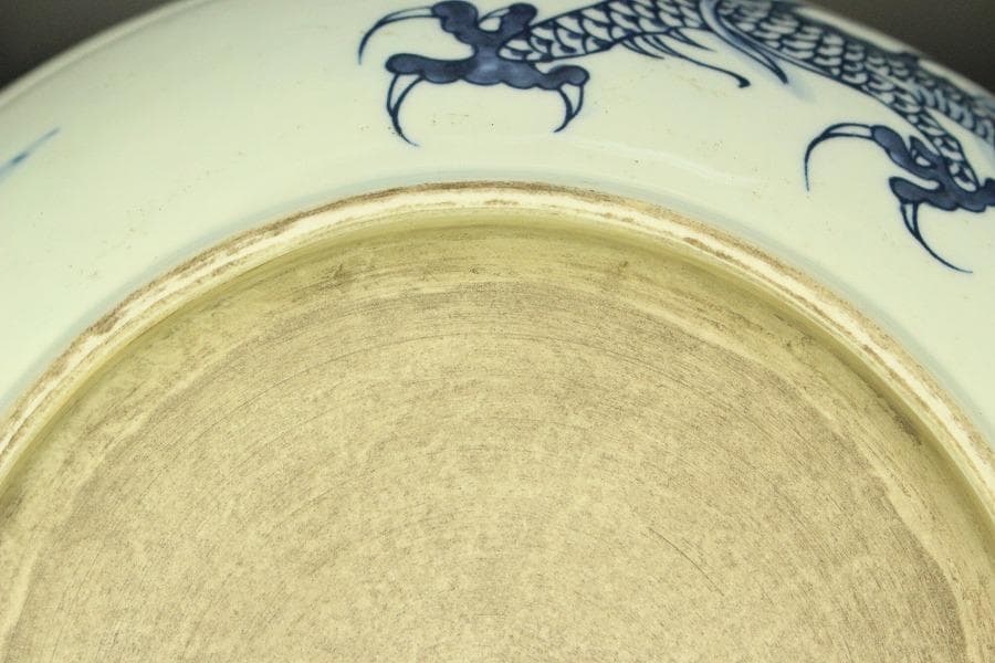 中国美術 青花 龍紋 皿(A736)