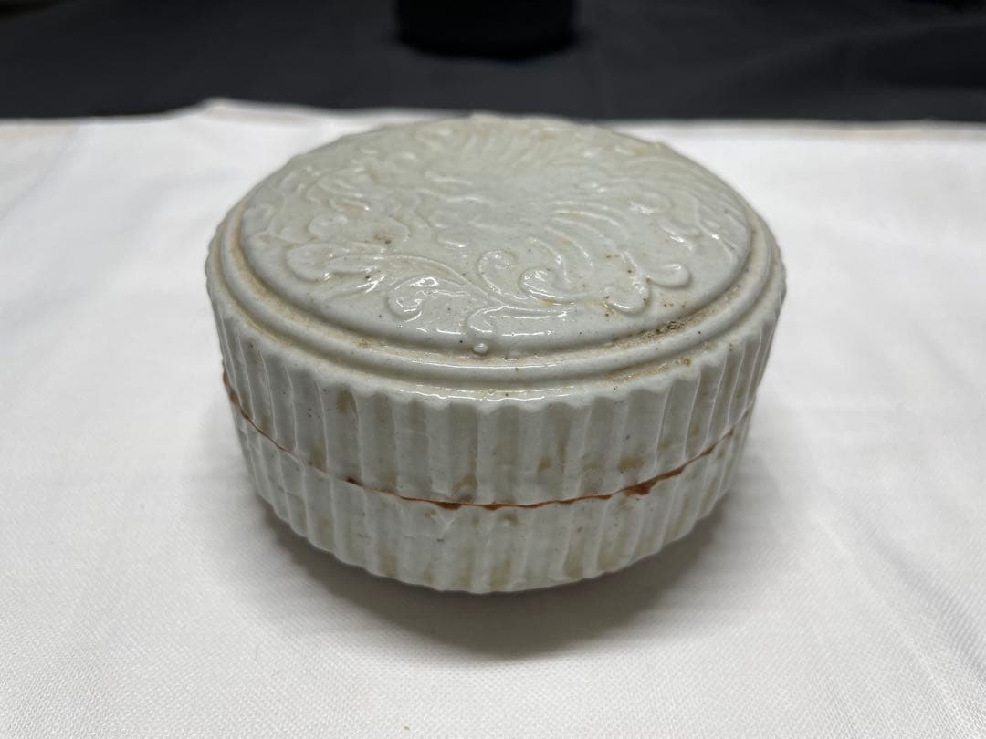 香合。鳳凰文。中国。明時代。茶道具。香道具。古美術。骨董品。舊家蔵出し