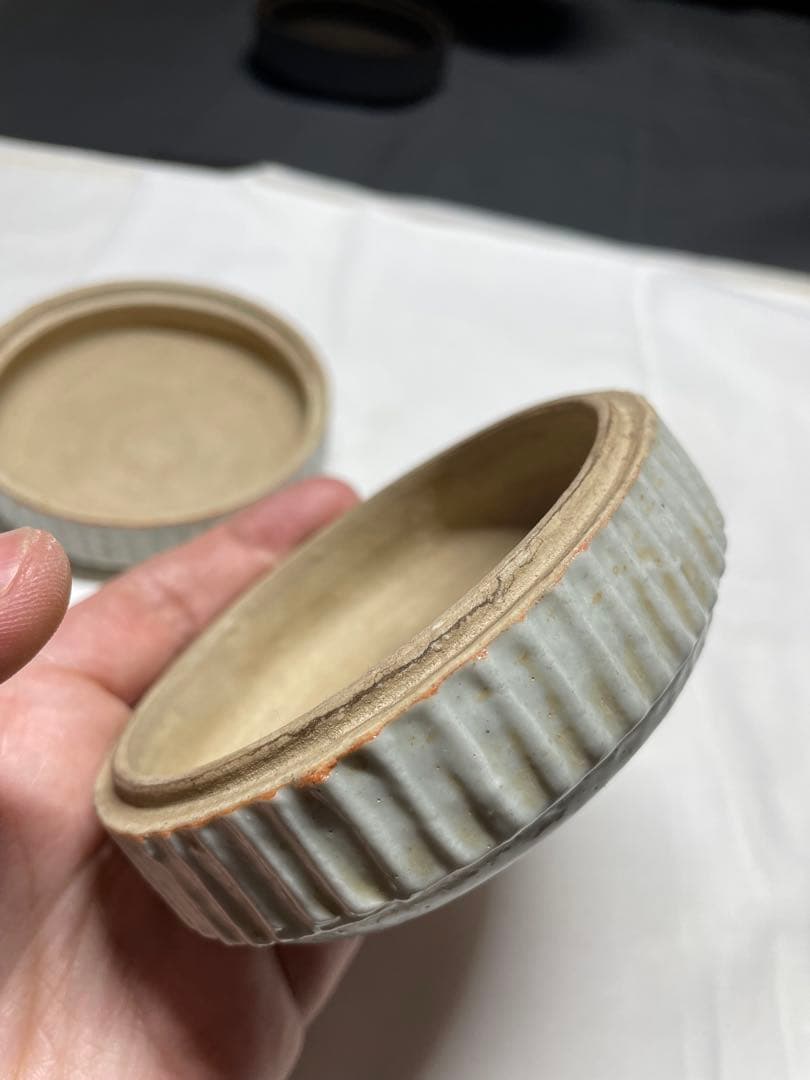 香合。鳳凰文。中国。明時代。茶道具。香道具。古美術。骨董品。舊家蔵出し