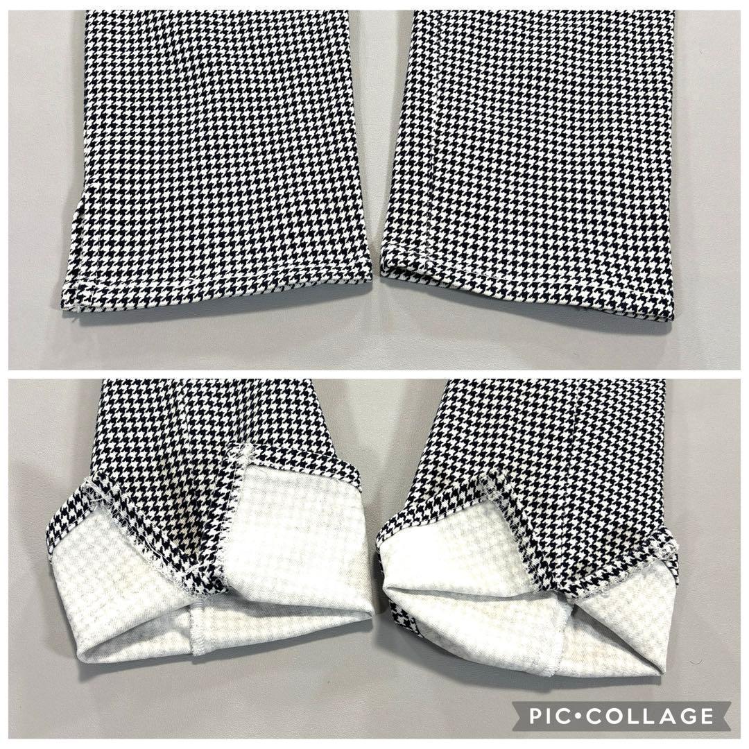 パーリーゲイツ　ロングパンツ　0/S ネイビー　千鳥格子　スソスリット　通年