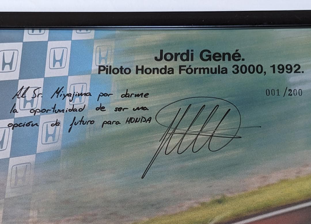 サイン ポスター ジェネ レーサー F3000 HONDA 無限