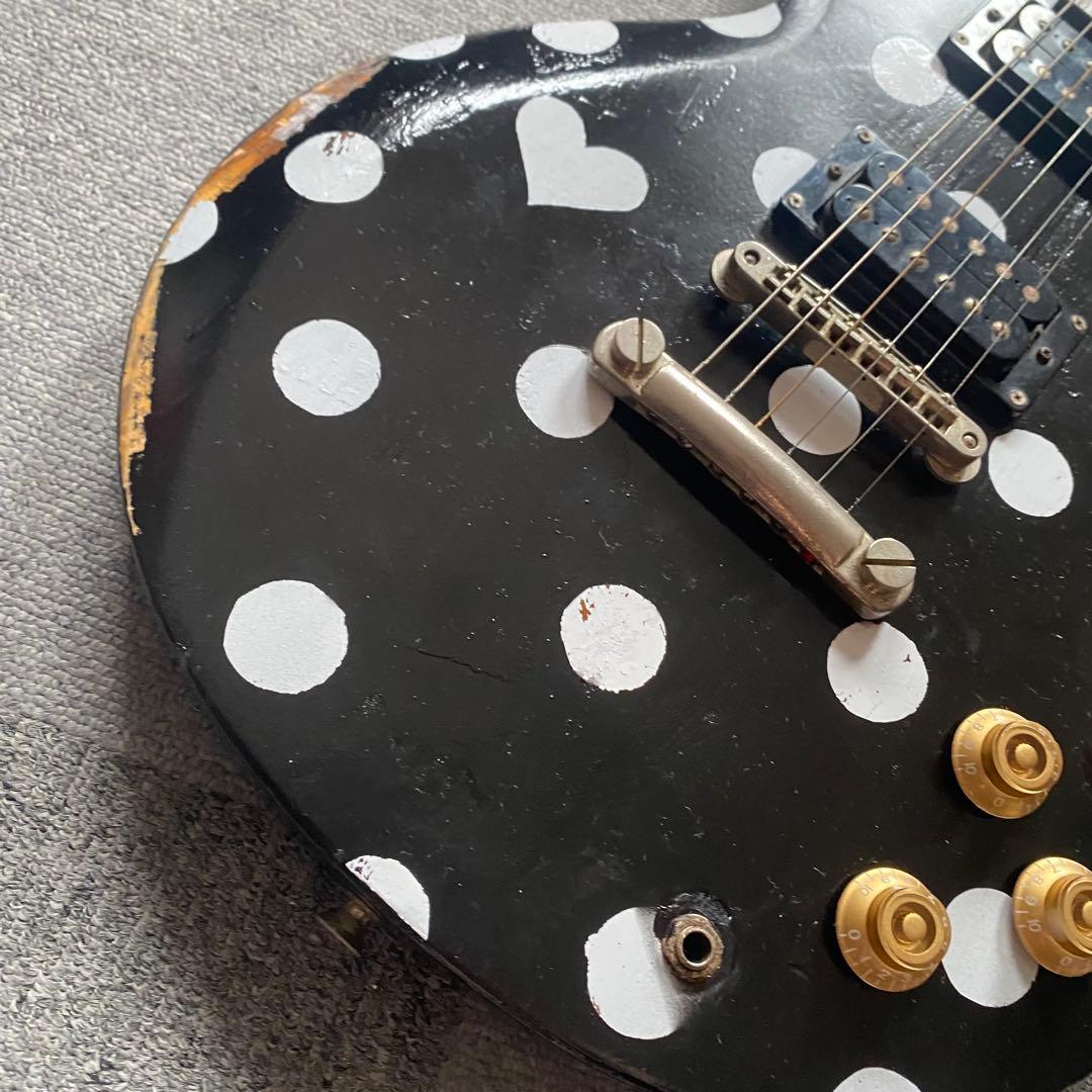 BURNY FERNANDES レスポール エレキギター レリック加工 水玉柄