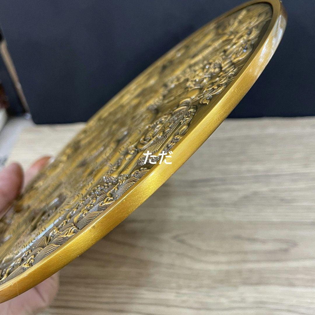 銅器 銅札 百福盤 招財納福 家 玄関装飾品 工芸品 置物
