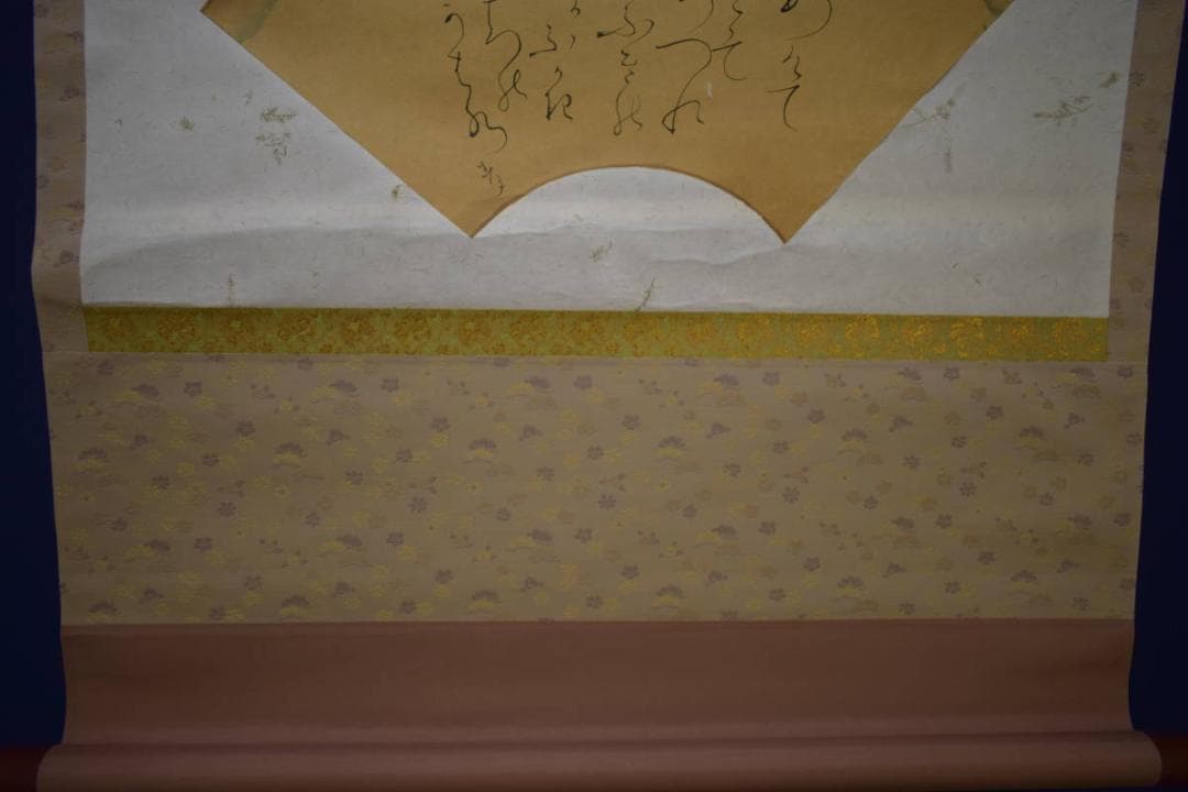 真作/太田垣蓮月/短歌/扇面/布袋屋掛軸HI-845