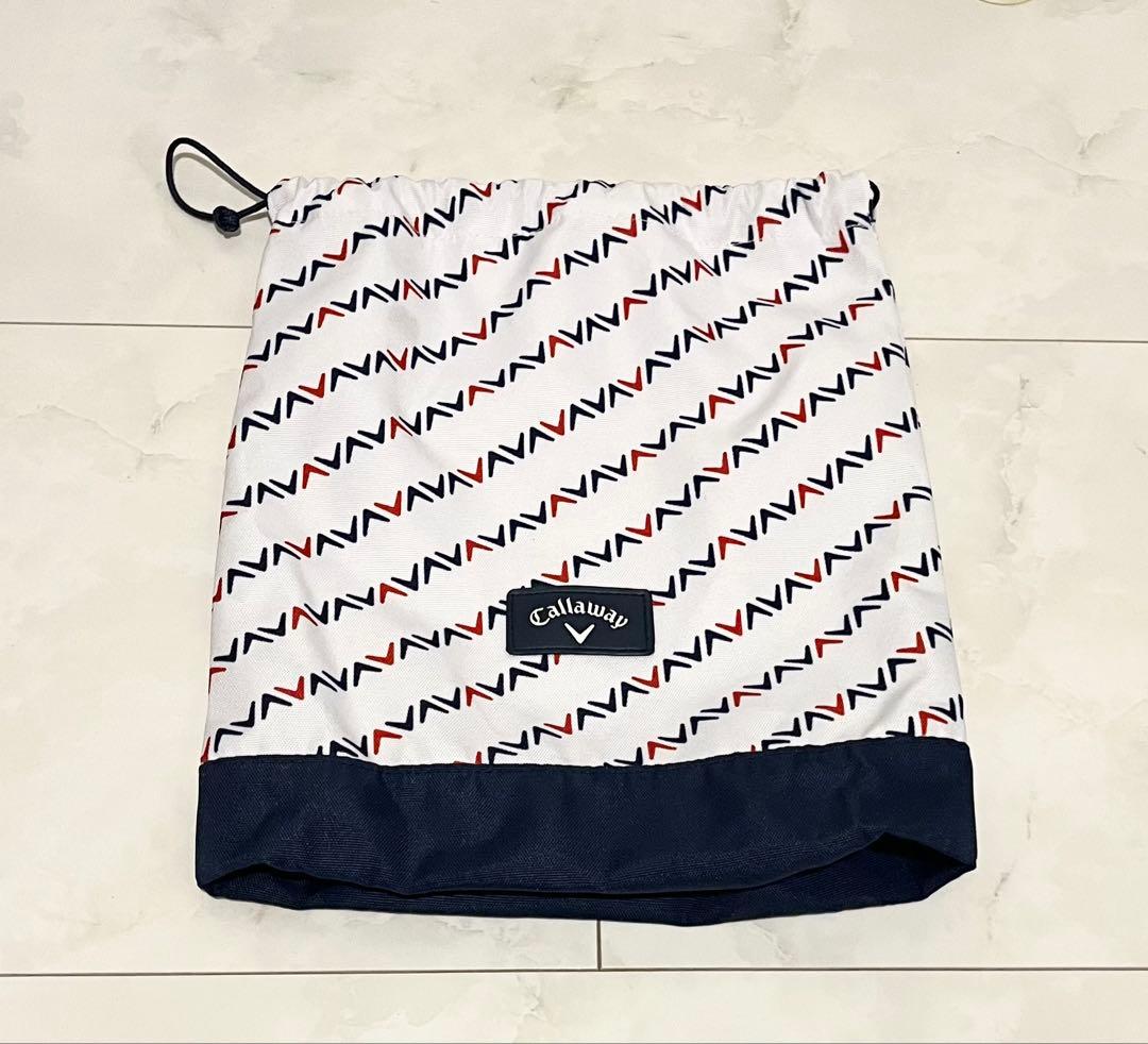 【美品】キャロウェイ ゴルフ キャディバッグ V字グラフィック柄 巾着ポーチ付き