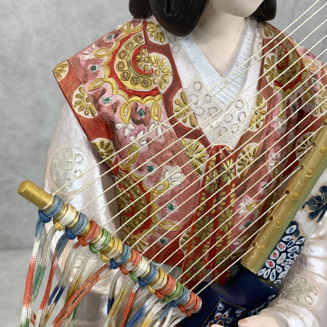 小副川祐二 余韻 箱付き 全長 約 43 cm 博多人形 楽器 人形