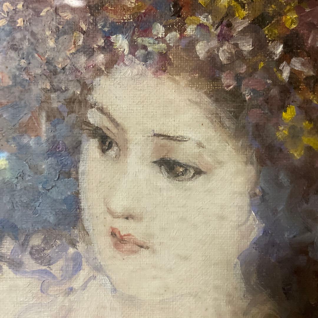 絵画　女性　油絵　直筆の本物です！