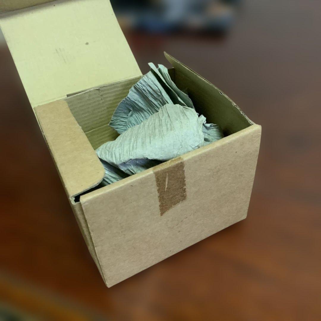 【中古】陶器製の丸形花瓶 青と白19-378