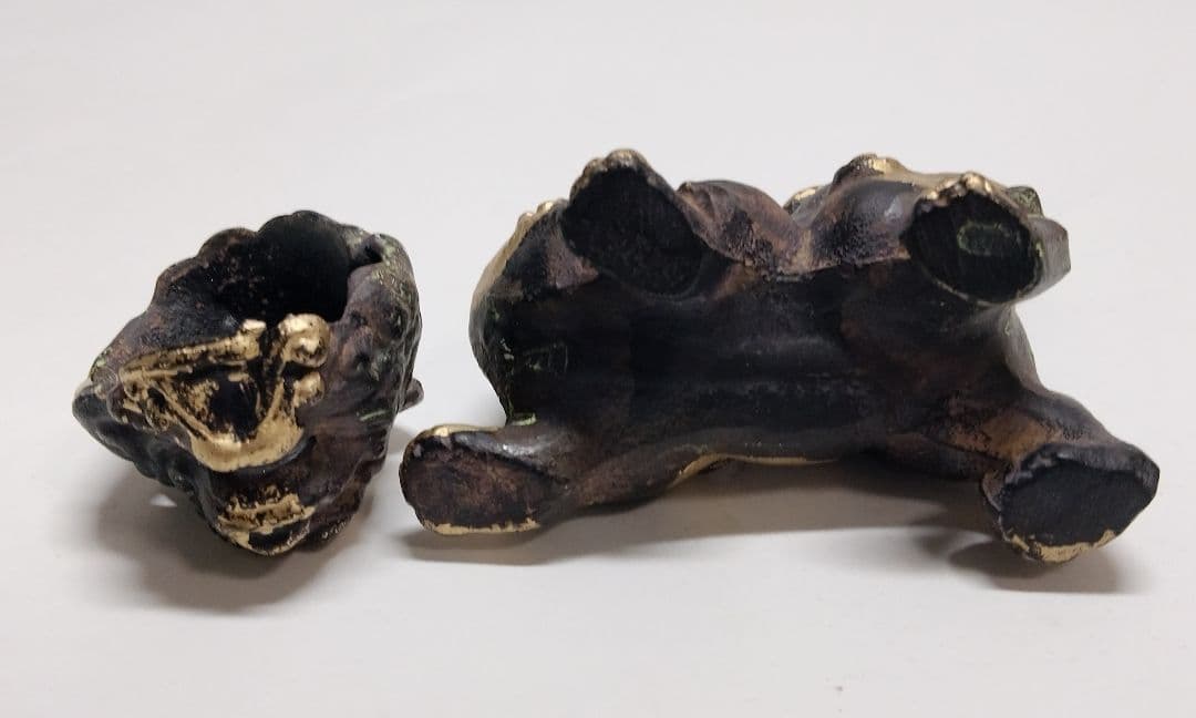 狛犬香炉 金属