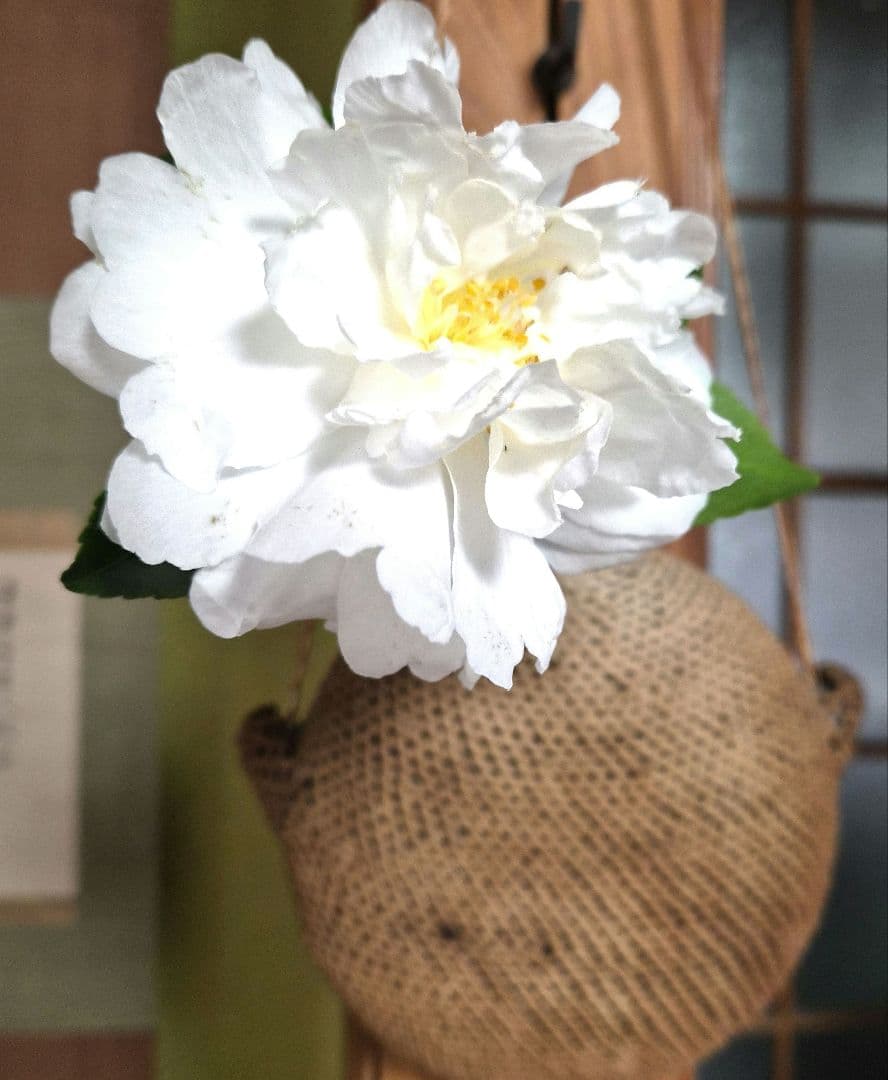 昔の水筒　風情ある掛け花いれに