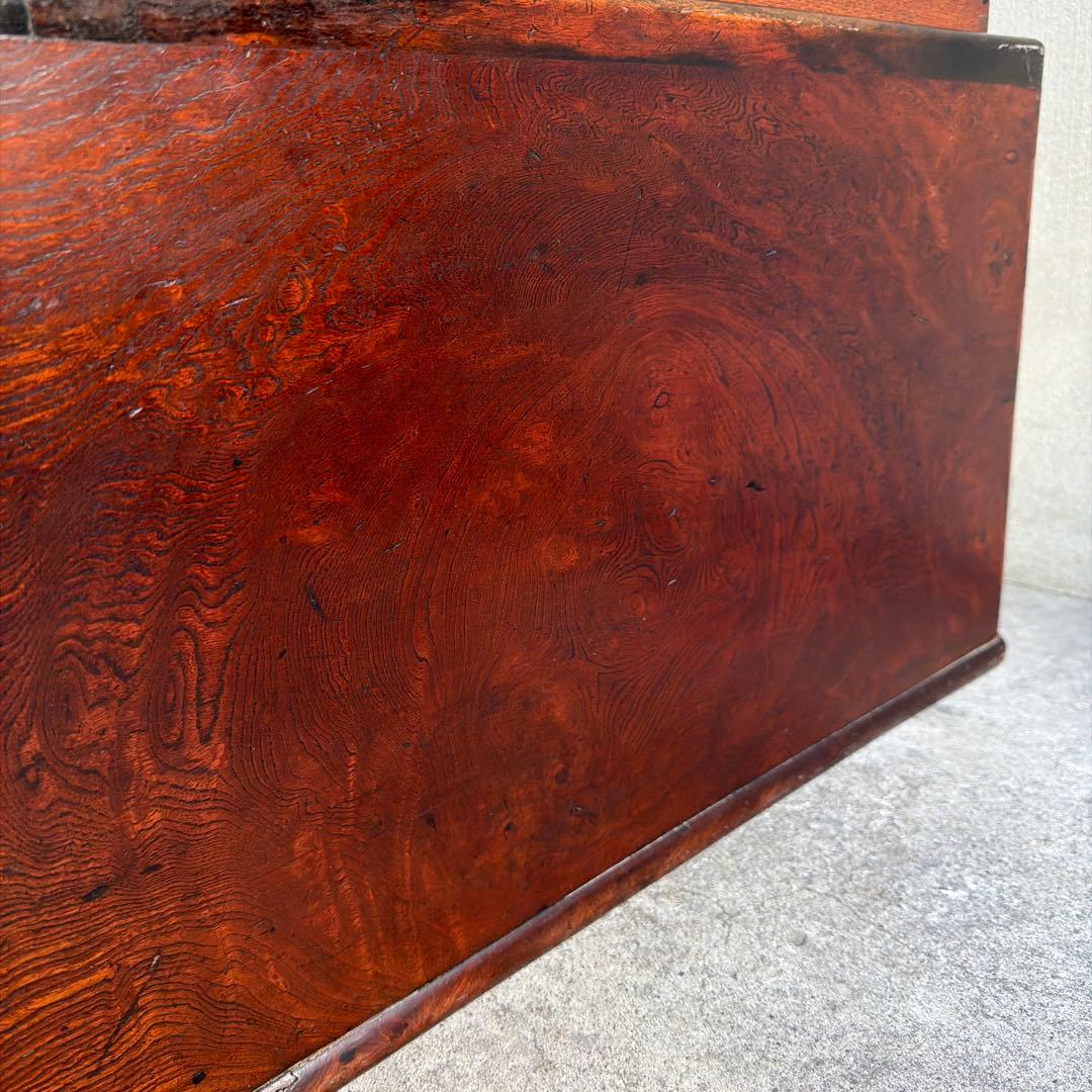 当時物　関東火鉢 欅 長火鉢　欅　黒柿　猫板　時代家具　アンティーク
