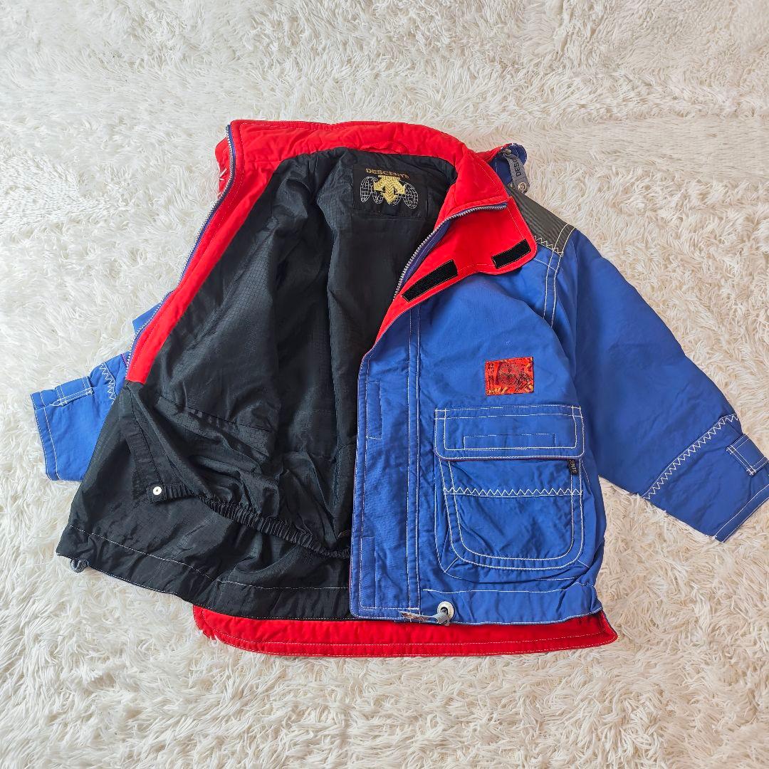 【90ｓ】DESCENTE デサント 中綿スキージャケット 青赤　ゆるダボ S