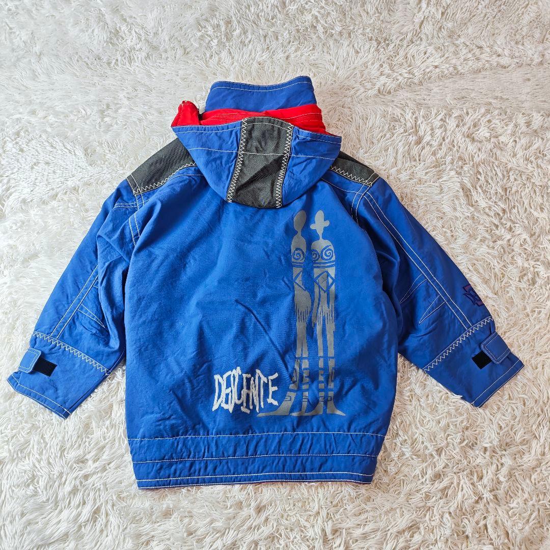 【90ｓ】DESCENTE デサント 中綿スキージャケット 青赤　ゆるダボ S