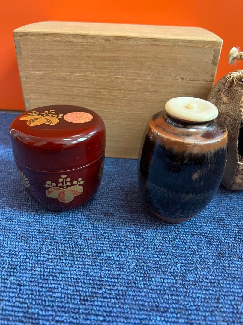 1176  茶入　棗　セット　蒔絵