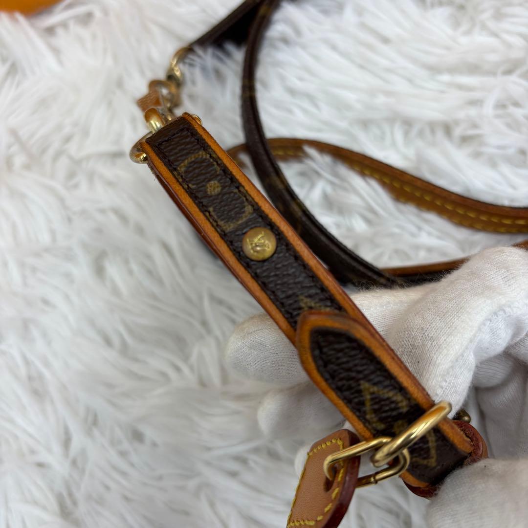 【美品✨】Louis Vuitton モノグラム レザー　小型犬用首輪　リード