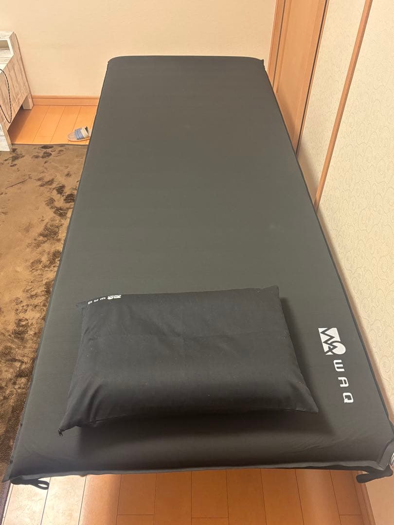 WAQ ワイド仕様のコット、インフレーターマット、ピロー、オーガナイザーの4点