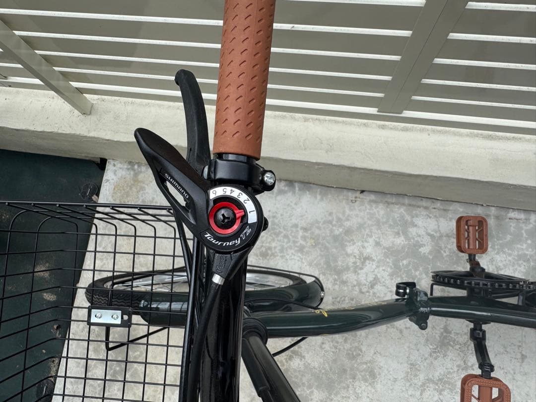 ギア付き折りたたみ自転車　ダークグリーン