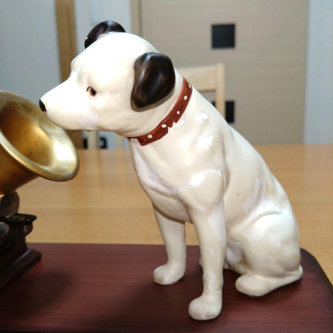 【昭和レトロ】◆ビクター犬◆蓄音機とニッパー台座付◆陶器製◆超稀少◆アンティーク