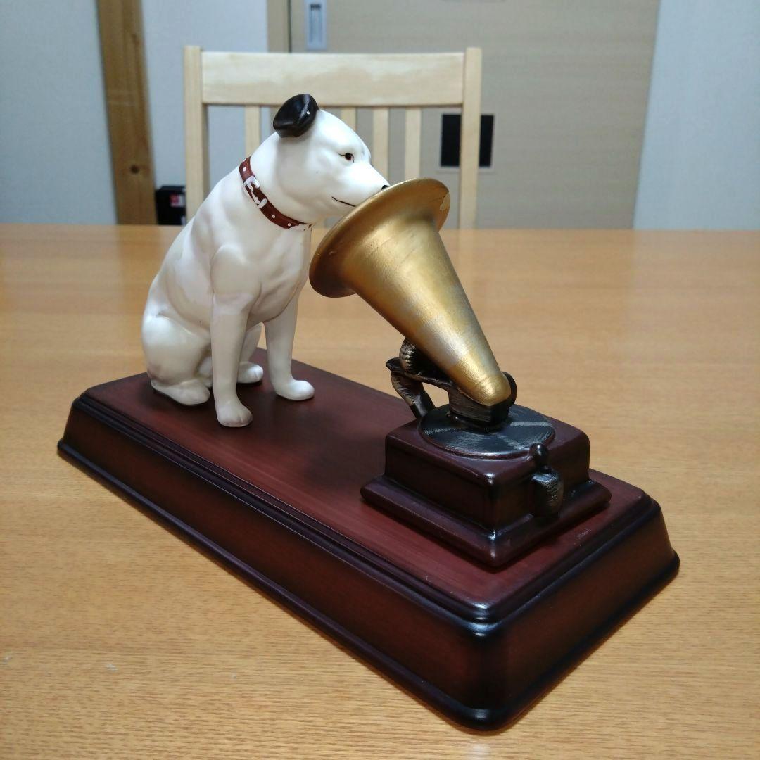 【昭和レトロ】◆ビクター犬◆蓄音機とニッパー台座付◆陶器製◆超稀少◆アンティーク