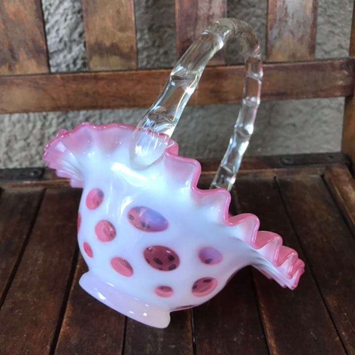 レア！オールドフェントン ドット fentonバスケット アンティーク