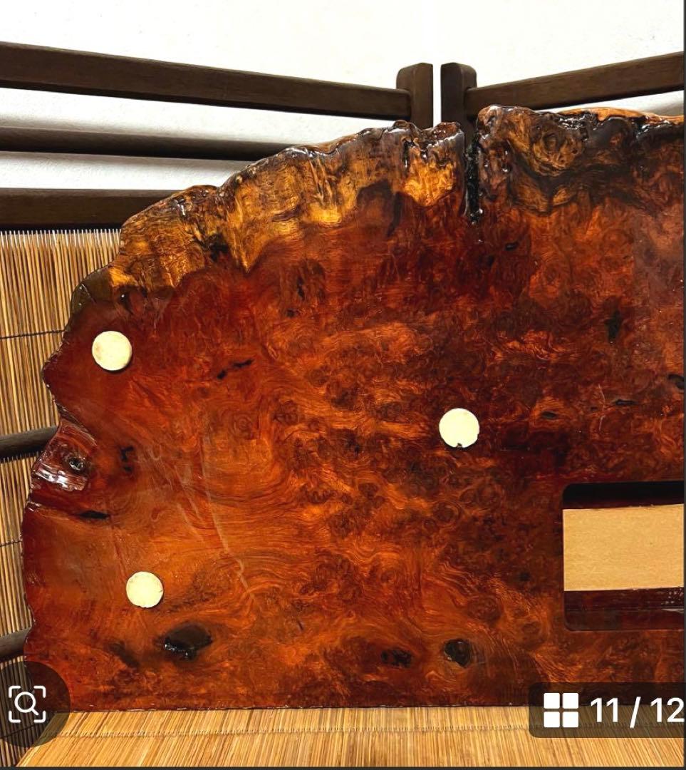 天然時代木 花梨 玉杢 瘤 花台 香台 盆栽台 敷板 約54㎝